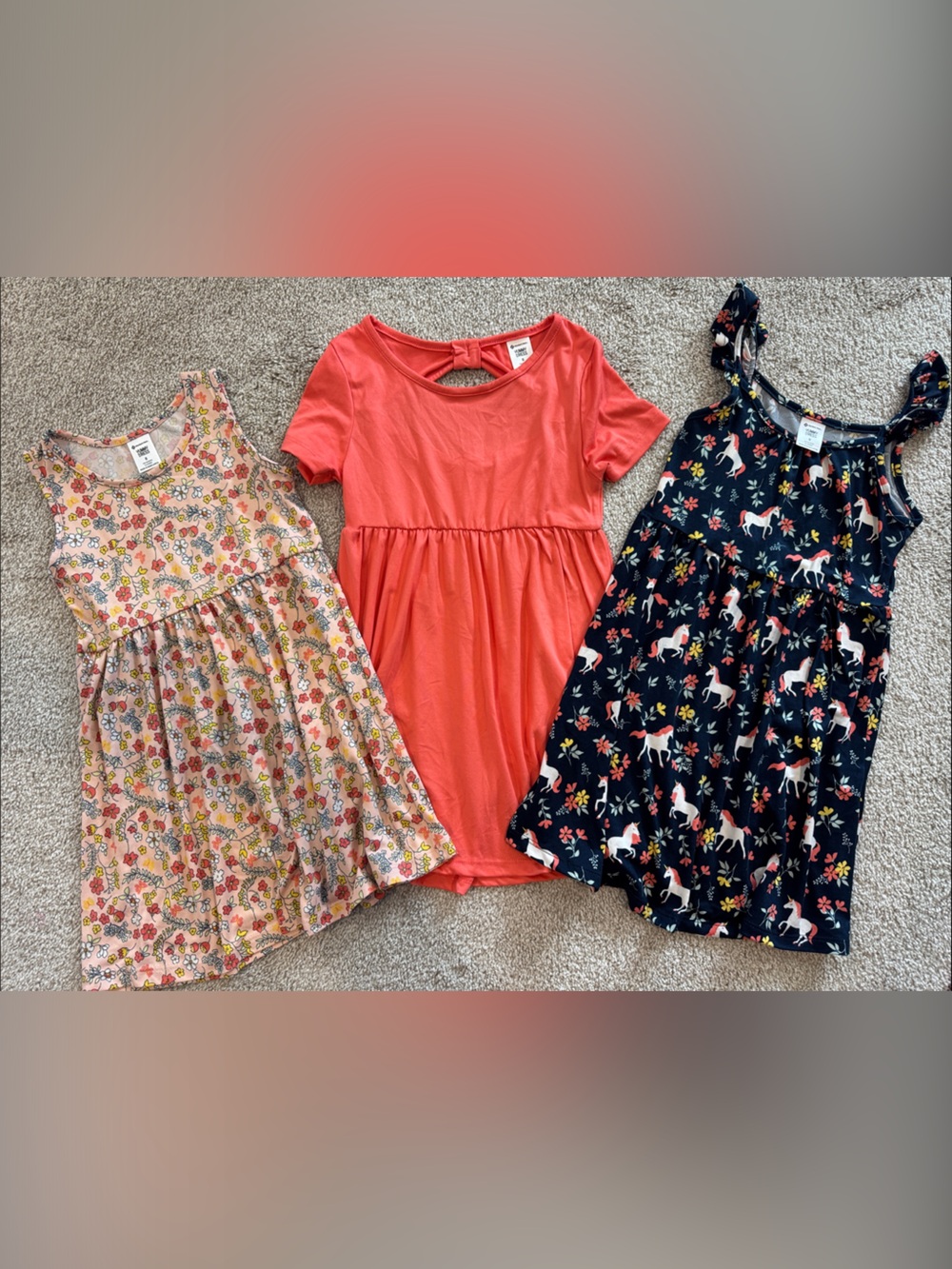 Coral, Floral and Navy Mix-and-Match Girls' Dresses